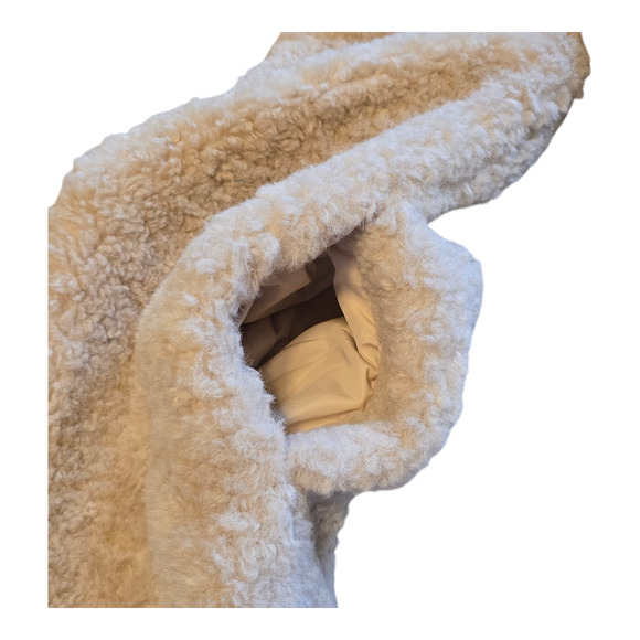 Steve Madden Coat Womens XS Willow Sherpa Faux Fur Color Block Mixed Media Warm - Picture 6 of 12